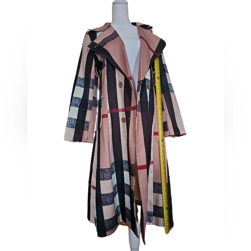 Stylish Plaid Long Coat - image 5